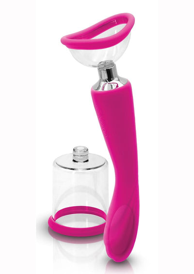 Inya Silicone Rechargeable Pump and Vibrator - Pink