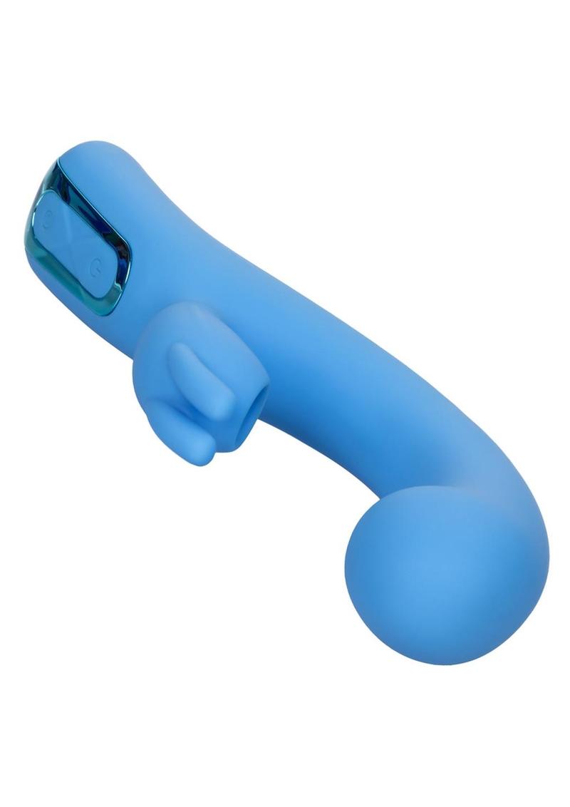Jack Rabbit Elite Suction Rabbit Rechargeable Silicone Vibrator with Clitoral Stimulator - Blue