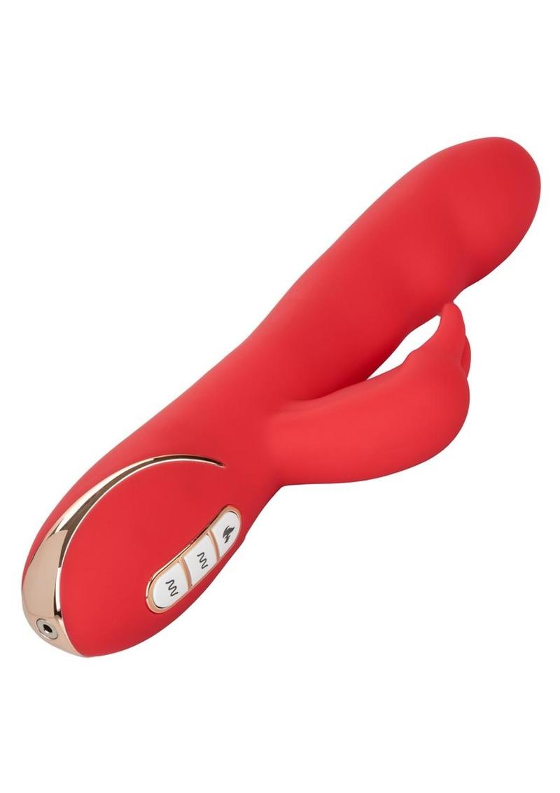 Jack Rabbit Signature Heated Silicone Ultra-Soft Rabbit Rechargeable Vibrator - Red