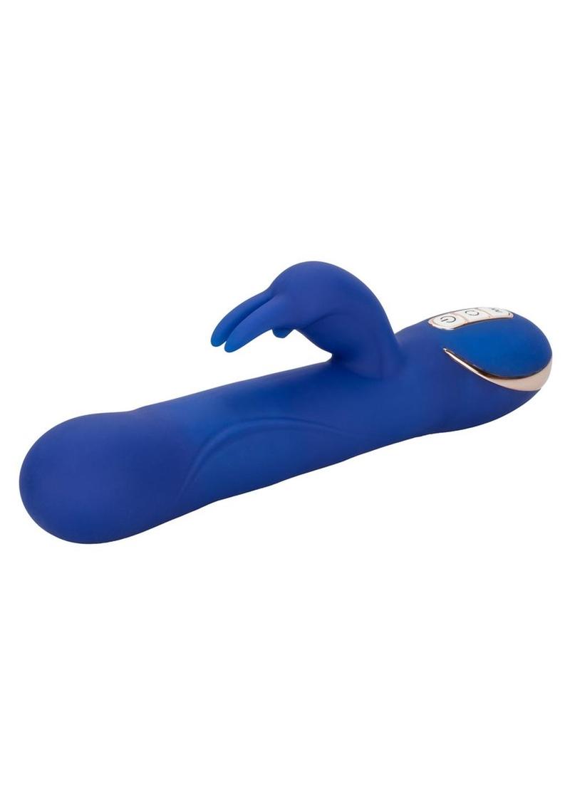 Jack Rabbit Signature Silicone Rotating Beaded Rabbit Vibrator Multi Function USB Rechargeable Waterproof - Blue