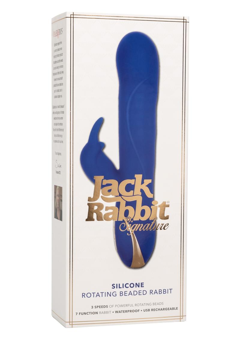 Jack Rabbit Signature Silicone Rotating Beaded Rabbit Vibrator Multi Function USB Rechargeable Waterproof