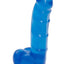 Jelly Jewels Dildo with Balls - Blue - 6in