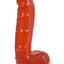 Jelly Jewels Dildo with Balls - Red - 6in