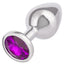 Jewel Amethyst Aluminum Anal Plug - Metal/Purple - Large