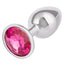 Jewel Rose Aluminum Anal Plug - Metal/Pink - Small