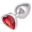Jewel Ruby Heart Aluminum Anal Plug