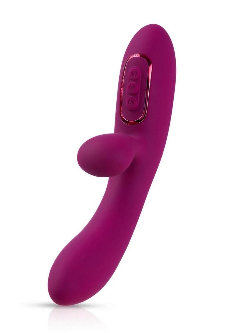 Jimmyjane Solis Rabbit Rechargeable Silicone Dual Vibrator - Fuchsia/Pink