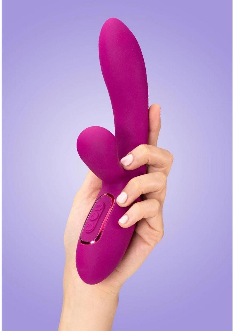 Jimmyjane Solis Rabbit Rechargeable Silicone Dual Vibrator - Fuchsia/Pink