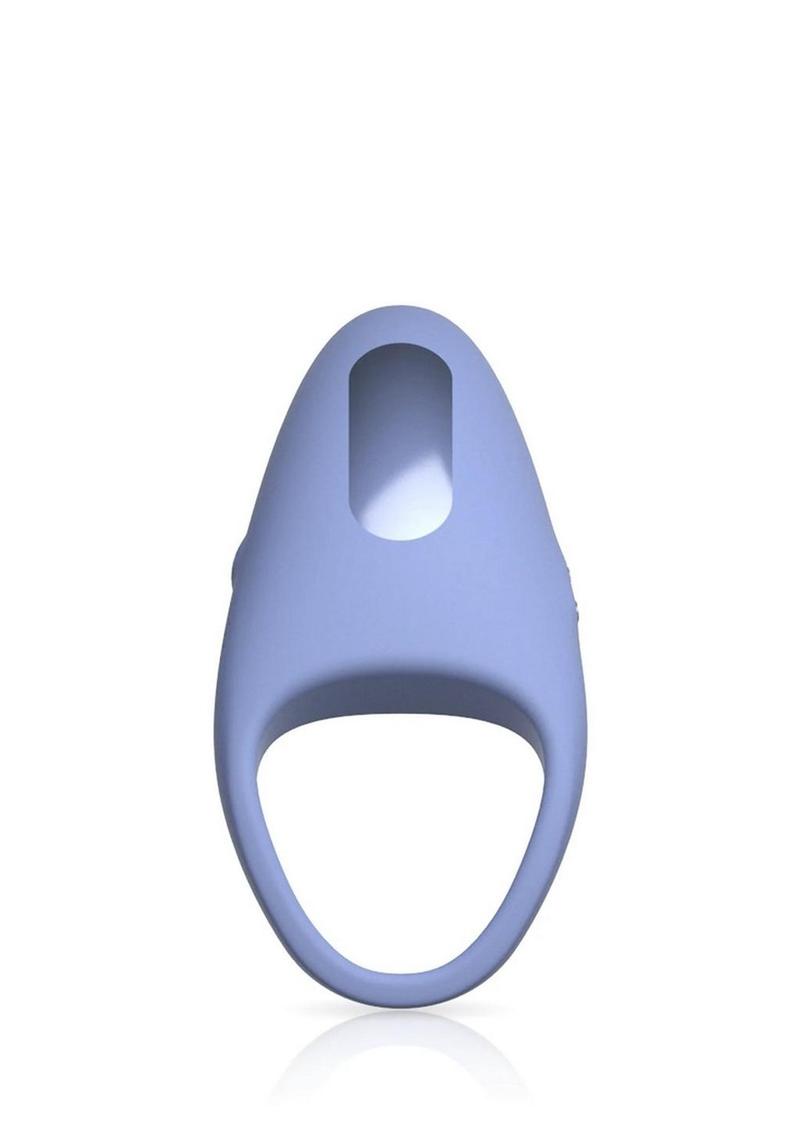 Jimmyjane Tarvos Rechargeable Silicone Cock Ring with Remote - Blue