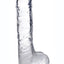 Jock C-Thru Slim Realistic Dong with Balls - Clear - 9 In