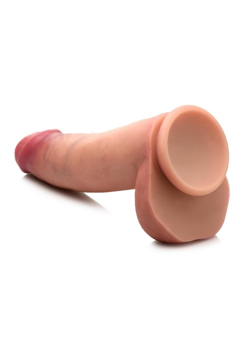 Jock Dual Density Silicone Dildo with Balls - Vanilla - 8in