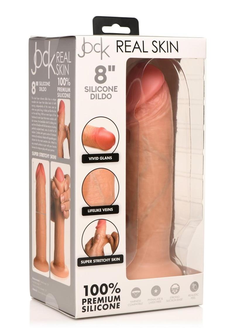 Jock Real Skin Silicone Dildo - Vanilla - 8in