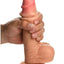 Jock Real Skin Silicone Dildo with Balls - Vanilla - 8in