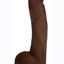 Jock Vibrating Dildo with Balls - Chocolate - 10in