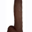 Jock Vibrating Dildo with Balls - Chocolate - 11in