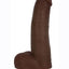 Jock Vibrating Dildo with Balls - Chocolate - 8in