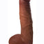 Jock Vibrating Dildo with Balls - Caramel - 9in