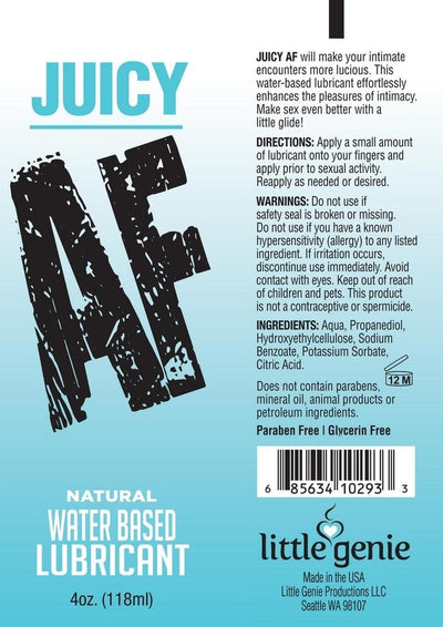 Juicy AF Natural Water Based Lubricant - 2oz