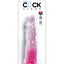 King Cock Clear Dildo - Clear/Pink - 8in