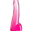 King Cock Clear Dildo with Balls - Clear/Pink - 10in