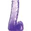 King Cock Clear Dildo with Balls - Clear/Purple - 6in