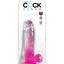 King Cock Clear Dildo with Balls - Clear/Pink - 7in