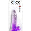 King Cock Clear Dildo with Balls - Clear/Purple - 7in