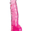 King Cock Clear Dildo with Balls - Clear/Pink - 8in