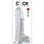 King Cock Clear Dildo with Balls - Clear - 9in