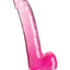 King Cock Clear Dildo with Balls - Clear/Pink - 9in