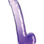 King Cock Clear Dildo with Balls - Clear/Purple - 9in