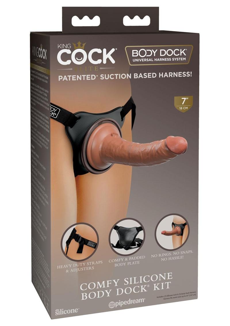 King Cock Comfy Silicone Body Dock Strap-On Kit with Dildo