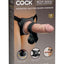 King Cock Deluxe Silicone Body Dock Strap-On Kit with Swinging Crown Jewels and Dildo - Black/Vanilla - 8in