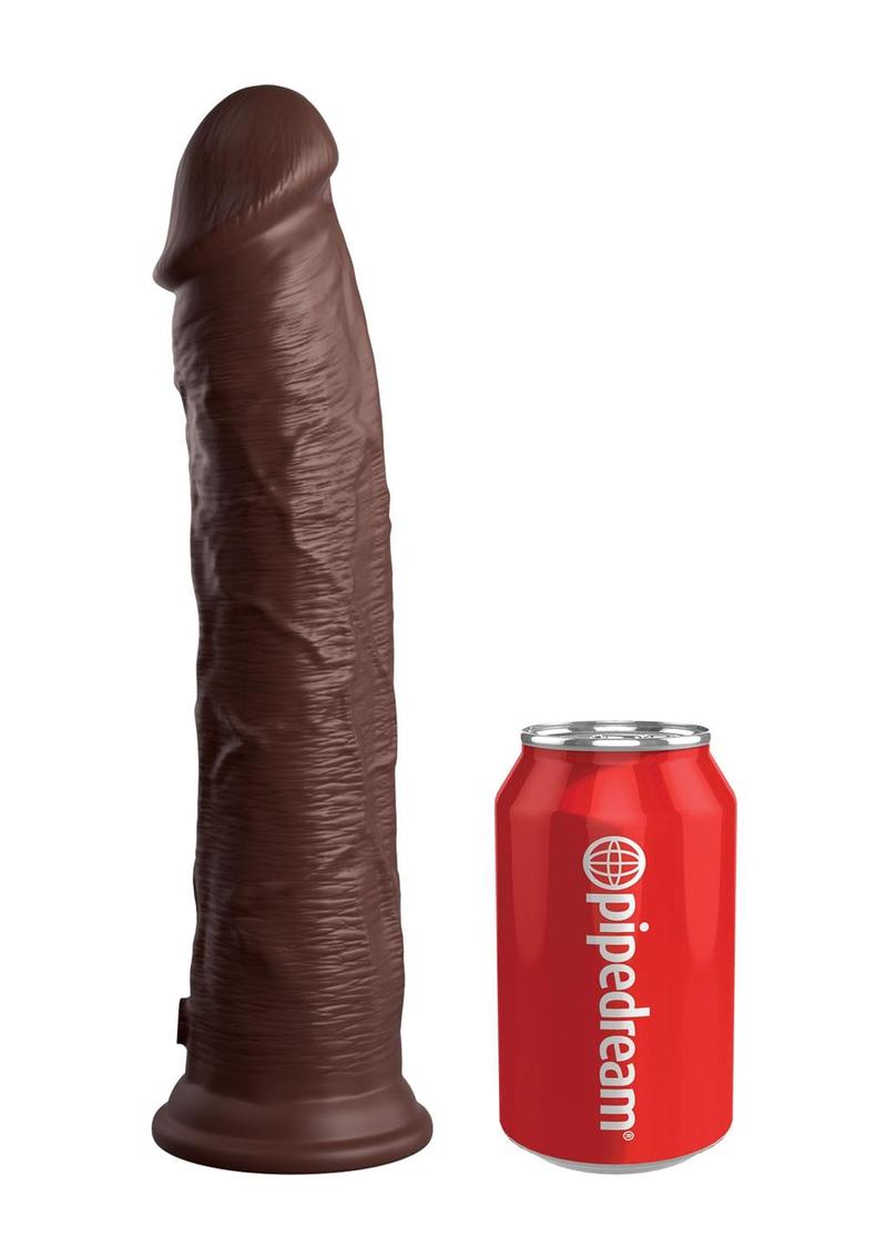 King Cock Elite Dual Density Silicone Dildo - Chocolate - 11in