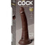 King Cock Elite Dual Density Silicone Dildo - Chocolate - 7in