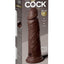 King Cock Elite Dual Density Silicone Dildo - Chocolate - 8in