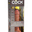 King Cock Elite Dual Density Vibrating Rechargeable Silicone Dildo - Caramel - 6in