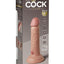 King Cock Elite Dual Density Vibrating Rechargeable Silicone Dildo - Vanilla - 6in