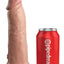 King Cock Elite Dual Density Vibrating Rechargeable Silicone Dildo with Remote Control Dildo - Vanilla - 8in