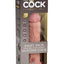 King Cock Elite Dual Density Vibrating Rechargeable Silicone Dildo with Remote Control Dildo - Vanilla - 8in
