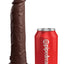 King Cock Elite Dual Density Vibrating Rechargeable Silicone Dildo with Remote Control Dildo - Chocolate - 9in