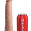King Cock Elite Dual Density Vibrating Rechargeable Silicone Dildo with Remote Control Dildo - Vanilla - 9in