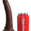 King Cock Elite Dual Density Vibrating Rechargeable Silicone with Remote Control Dildo - Chocolate - 7in