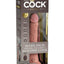 King Cock Elite Dual Density Vibrating Rechargeable Silicone with Remote Control Dildo - Vanilla - 7in