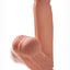 King Cock Plus Triple Density Dildo with Swinging Balls - Caramel - 7in