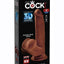 King Cock Plus Triple Density Dildo with Swinging Balls - Chocolate - 8in