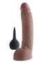 King Cock Squirting Dildo with Balls - Brown/Chocolate - 9in