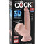 King Cock Triple Density Cock with Swinging Balls - Vanilla - 6in