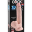 King Cock Triple Density Cock with Swinging Balls - Vanilla - 9in