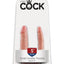 King Cock U-Shaped Small Double Trouble Dildo - Flesh/Vanilla - Small